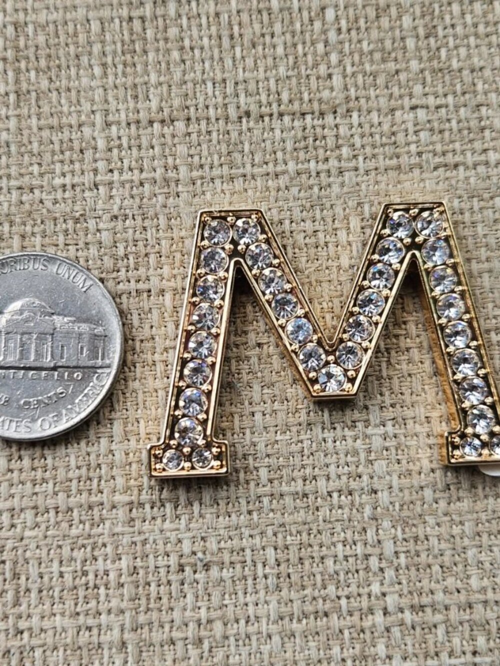 Sonia Initial M Sticker Gold Tone Crystals Fashion Jewelry NEW - Picture 8 of 8